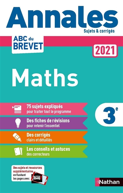 Maths 3e : annales 2021