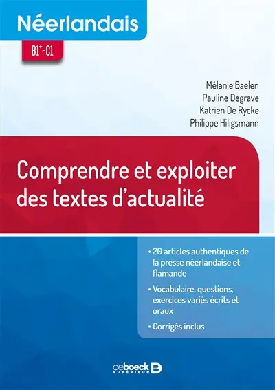Néerlandais, B1+-C1 : comprendre et exploiter des textes d'actualité