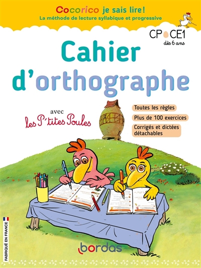 Cahier d'orthographe avec...