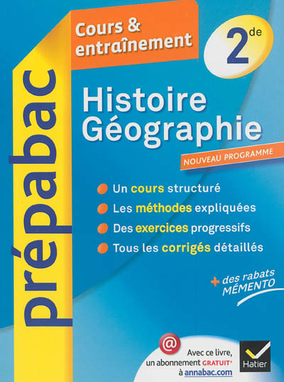 Histoire géographie 2de : cours & entraînement : nouveau programme
