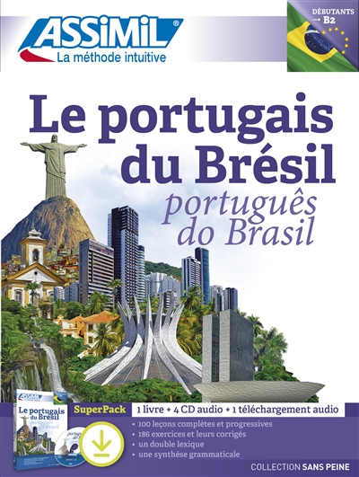Le portugais du Brésil : superpack, 1 livre + 4 CD audio + 1 téléchargement audio