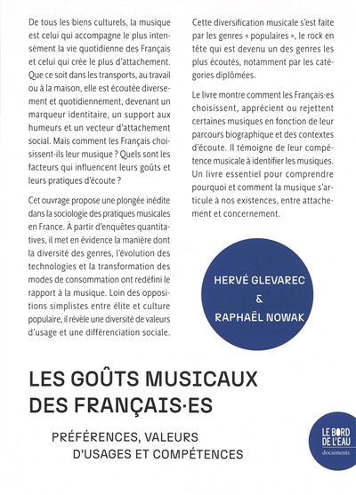 Les Français.e.s et la musique : diversification musicale, différenciations sociales et usages de la musique
