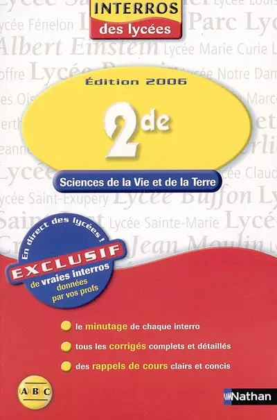 Sciences de la vie et de la terre, 2de