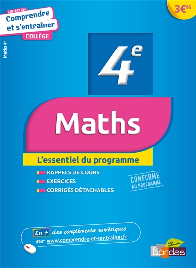 Maths, 4e : comprendre et s'entraîner