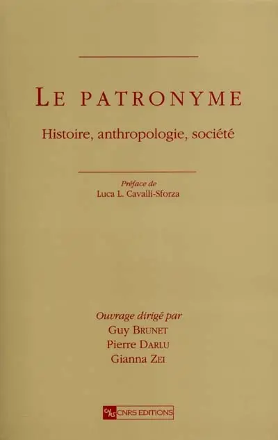 Le patronyme : histoire, anthropologie, société