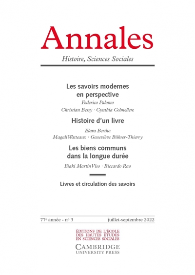 Annales, n° 3 (2022). Les...