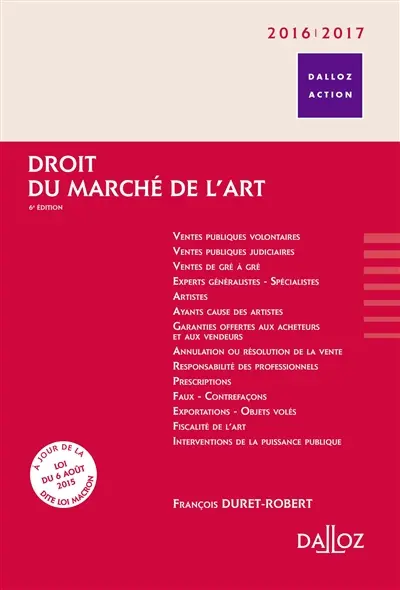 Droit du marché de l'art : 2016-2017