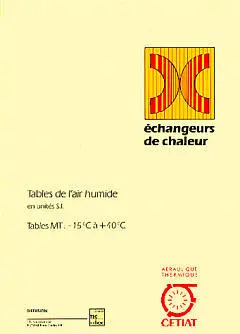 Tables de l'air humide en unités S.I., tables MT -15°C à +40°C