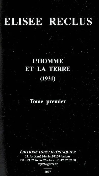 L'homme et la Terre (1931). Vol. 1