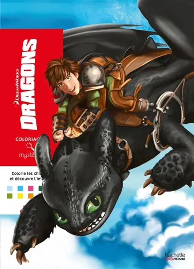 Coloriages Mystères : Dragons : Colorie les chiffres et découvre l'image