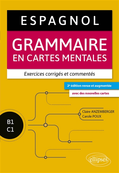 Espagnol : grammaire en cartes mentales avec exercices corrigés et commentés : B1-C1