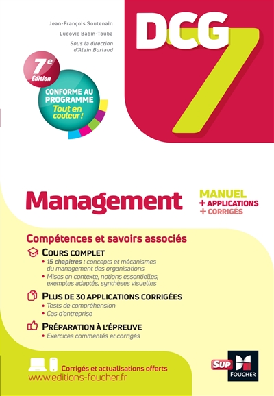 DCG 7, management : manuel + applications + corrigés