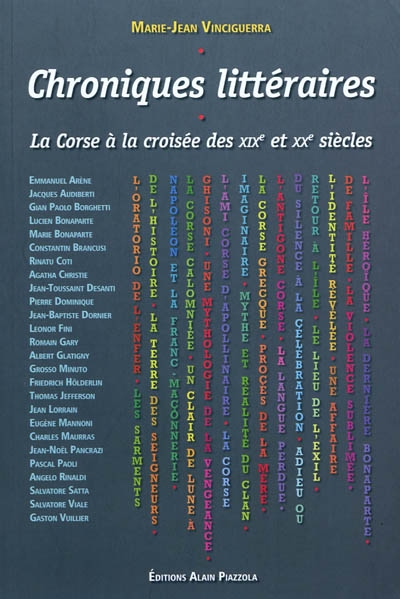 Chroniques littéraires : la Corse à la croisée des XIXe et XXe siècles