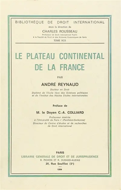 Le Plateau continental de la France