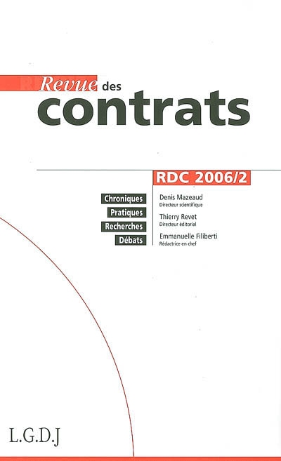 Revue des contrats, n° 2 (2006)