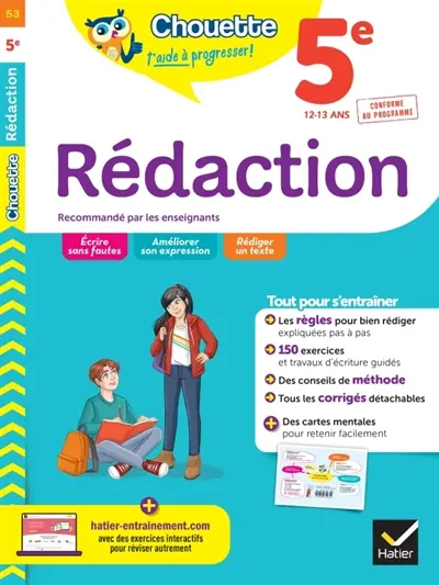 Rédaction 5e, 12-13 ans : conforme au programme