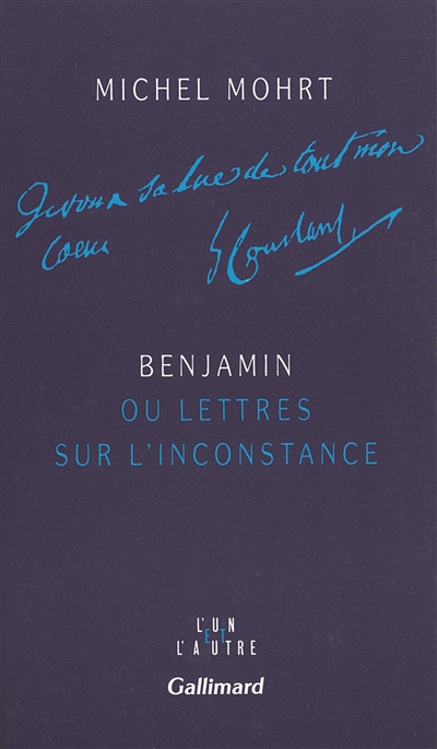 Benjamin ou Lettres sur l'inconstance