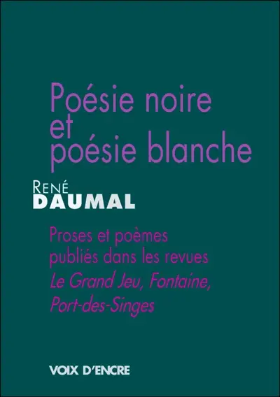 Poésie noire et poésie blanche