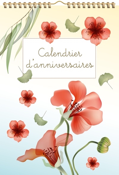 Calendrier d'anniversaires : transparent flowers