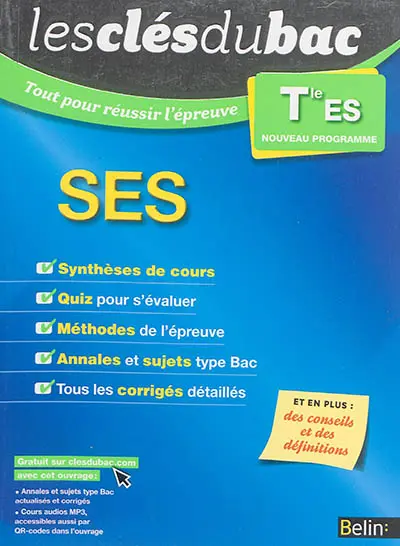 SES terminale ES : nouveau programme