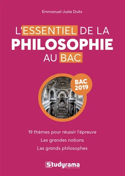 L'essentiel de la philosophie au bac : 19 thèmes pour réussir l'épreuve, les grandes notions, les grands philosophes : bac 2019