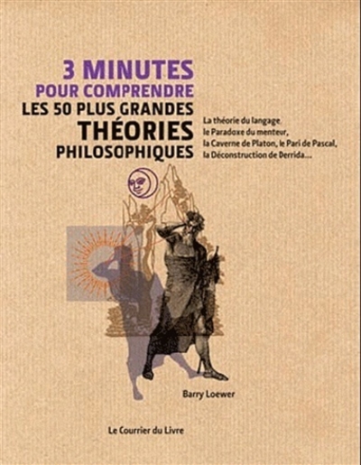 3 minutes pour comprendre les 50 plus grandes théories philosophiques : la théorie du langage, le Paradoxe du menteur, la Caverne de Platon, le Pari de Pascal, la Déconstruction de Derrida...