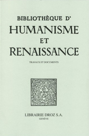 Bibliothèque d'humanisme et Renaissance, n° 84-3