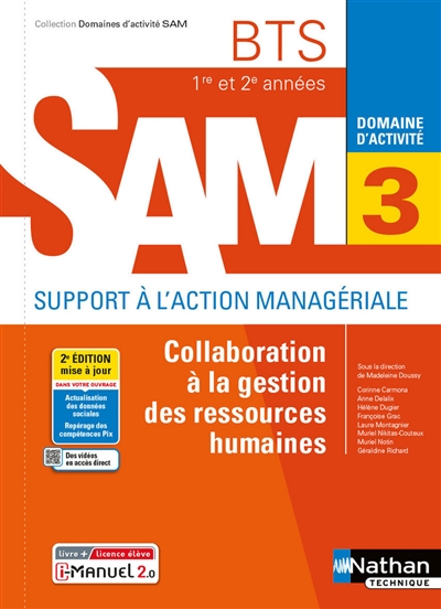 Collaboration à la gestion des ressources humaines BTS 1re et 2e années SAM, support à l'action managériale : domaine d'activité 3