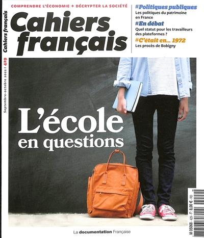 Cahiers français, n° 429. L'école en questions