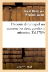 Discours dans lequel on...