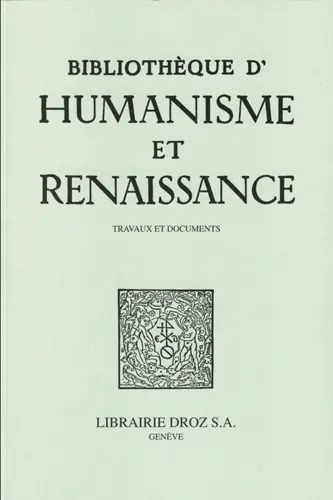 Bibliothèque d'humanisme et Renaissance, n° 77-3