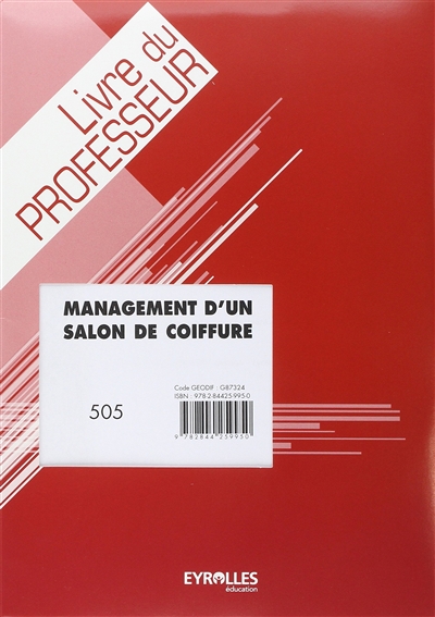 Management d'un salon de coiffure : brevet professionnel coiffure : livre du professeur