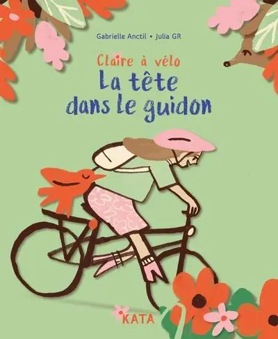 Claire à vélo. La tête dans le guidon