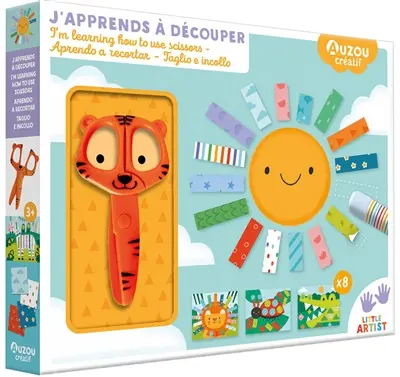 J'apprends à découper. I'm learning how to use scissors. Aprendo a recortar