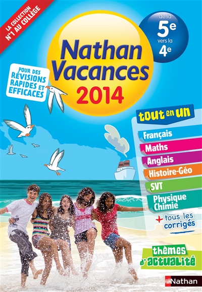 Nathan vacances 2014, de la 5e vers la 4e : tout en un