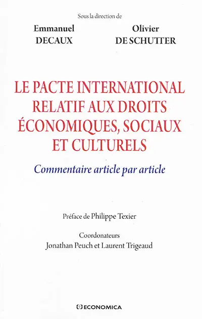Le Pacte international relatif aux droits économiques, sociaux et culturels : commentaire article par article
