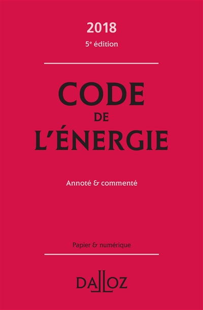 Code de l'énergie 2018