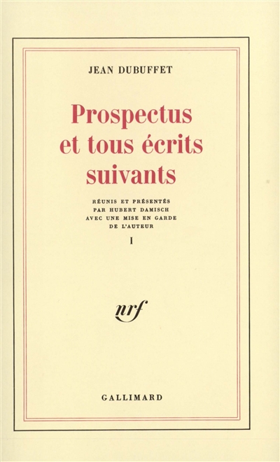 Prospectus et tous écrits suivants. Vol. 1
