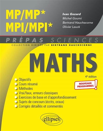 Maths MP-MP*, MPI-MPI* : nouveaux programmes