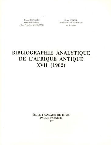 Bibliographie analytique de l'Afrique antique, n° 16. 1981