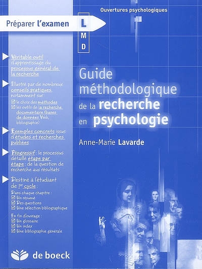 Guide méthodologique de la recherche en psychologie