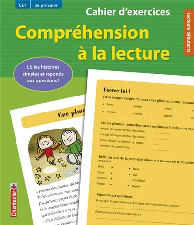 Compréhension à la lecture : lis les histoires simples et réponds aux questions ! : CE1, 2e primaire, lecteurs débutants