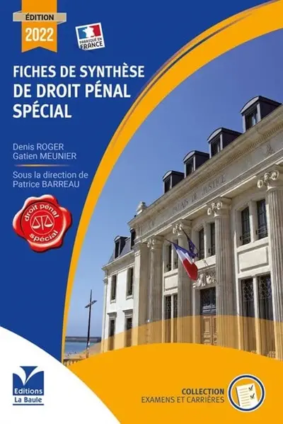Fiches de synthèse de droit pénal spécial