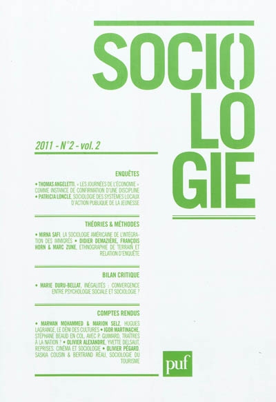 Sociologie, n° 2 (2011)