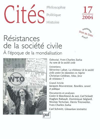 Cités, n° 17. Résistances de la société civile : à l'époque de la mondialisation