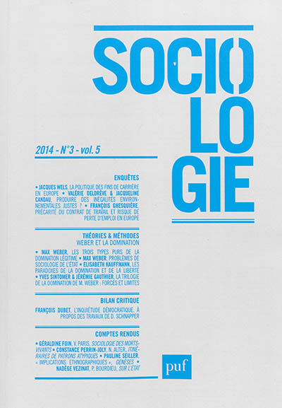 Sociologie, n° 3 (2014)