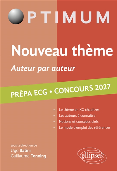 Nouveau thème : prépa ECG, concours 2027