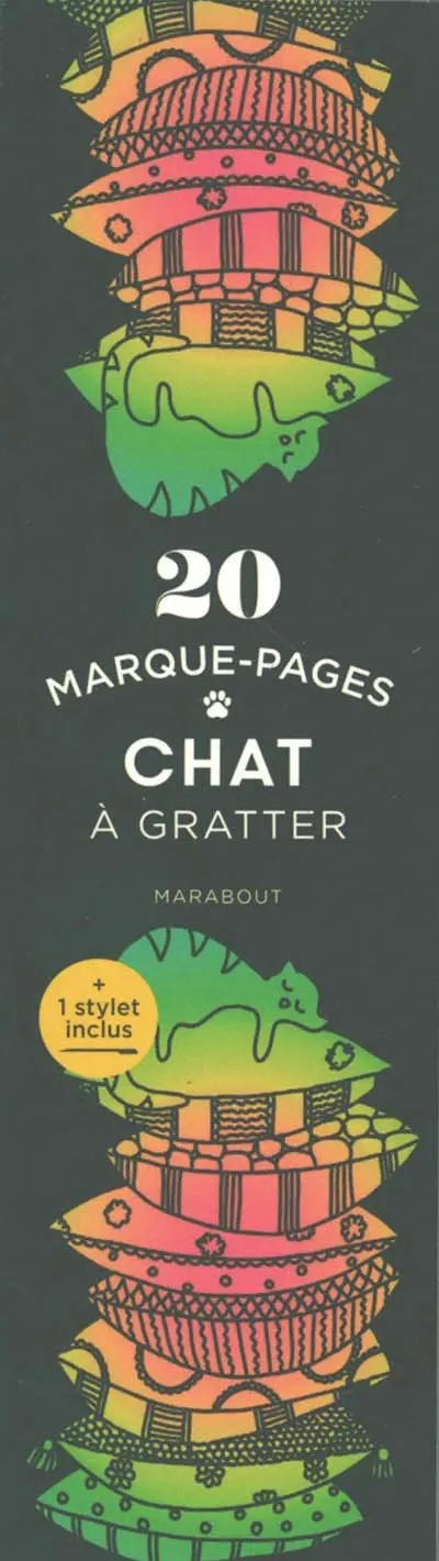 Chat : 20 marque-pages à gratter