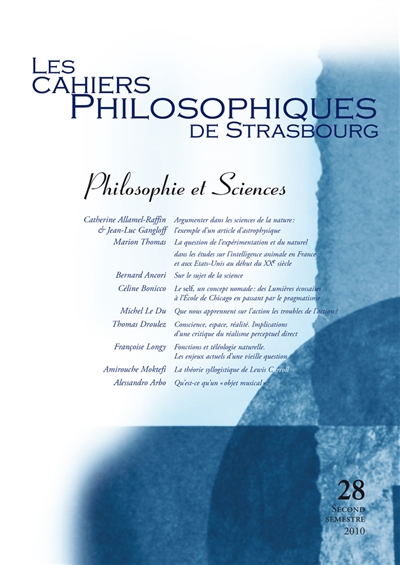 Cahiers philosophiques de Strasbourg (Les), n° 28. Philosophie et sciences