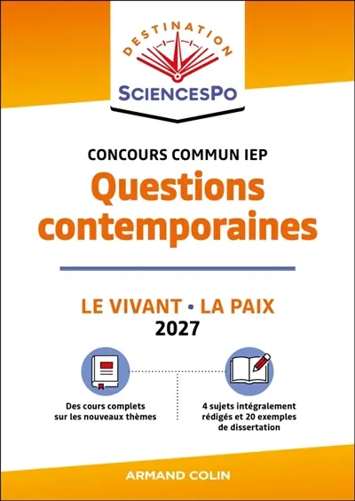 Concours commun IEP : questions contemporaines 2027 : le vivant